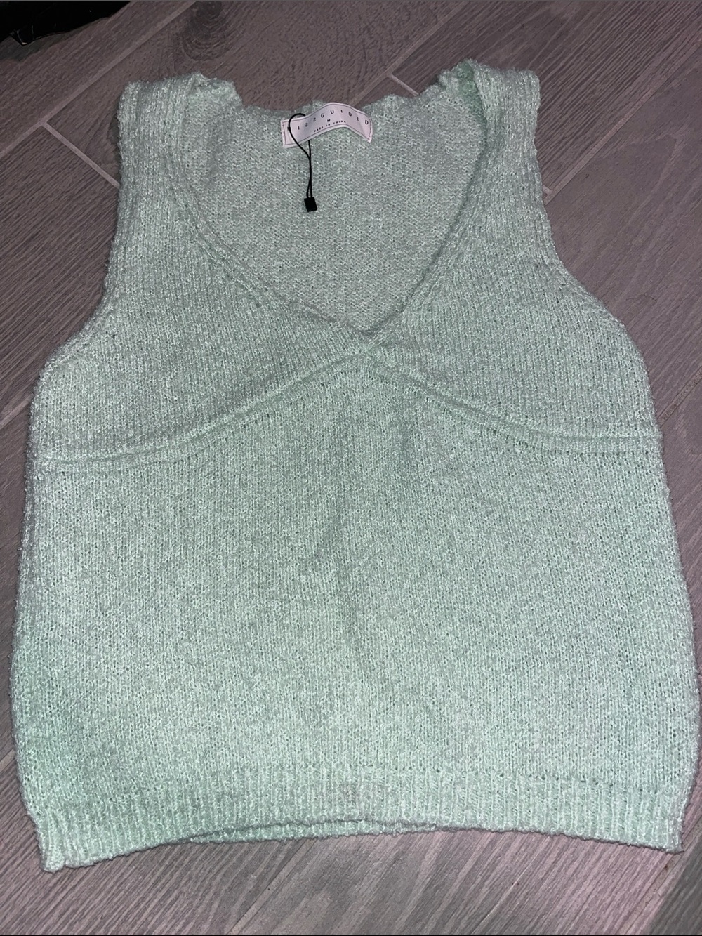 Missguided Mint Green Knit V-Neck Tank